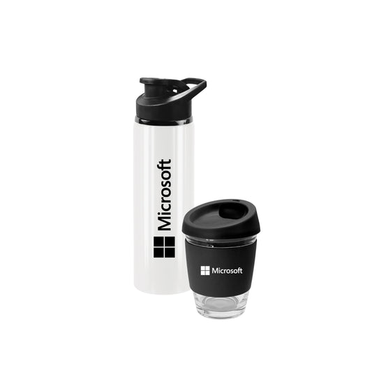 Gifting bundle - Water Bottle and Glass Reusable Cup
